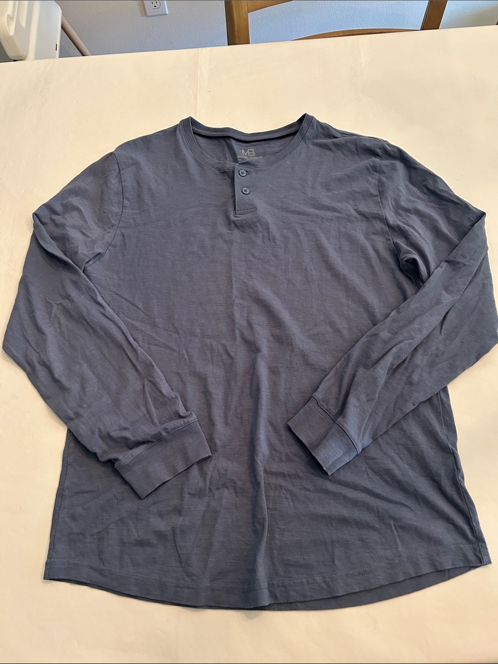 Michael Brandon Slate-Blue Long-Sleeve Henley